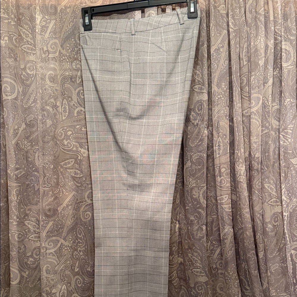 Calvin Klein Gray Plaid Trousers